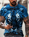 Men Fashion Trend 3D printing Tiger Men  T-Shirt