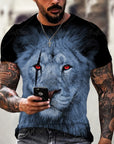 Men Fashion Trend 3D printing Tiger Men  T-Shirt