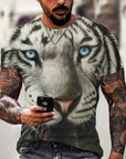 Men Fashion Trend 3D printing Tiger Men  T-Shirt