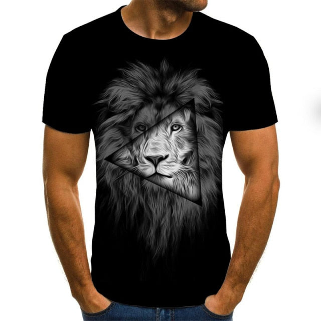 Men Fashion Trend 3D printing Tiger Men  T-Shirt