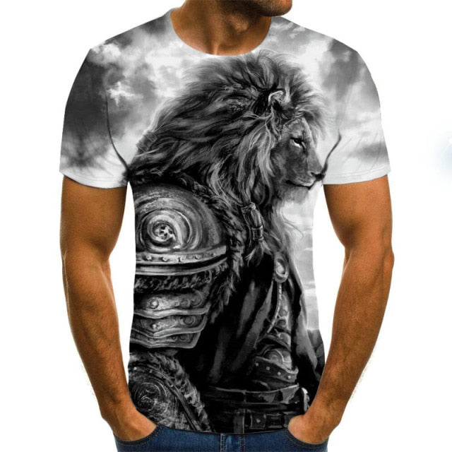 Men Fashion Trend 3D printing Tiger Men  T-Shirt