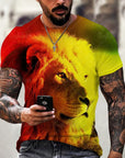 Men Fashion Trend 3D printing Tiger Men  T-Shirt