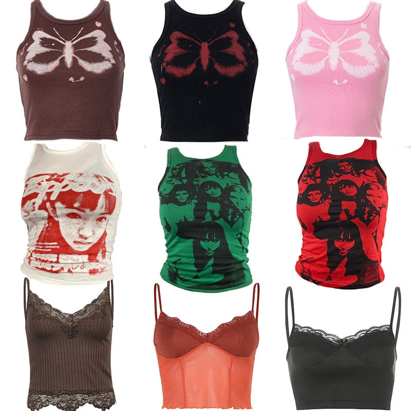 Vintage Clothes Y2k Corset Tank Crop Top