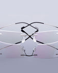 Flexible Memory Metal Rimless Eyeglasses